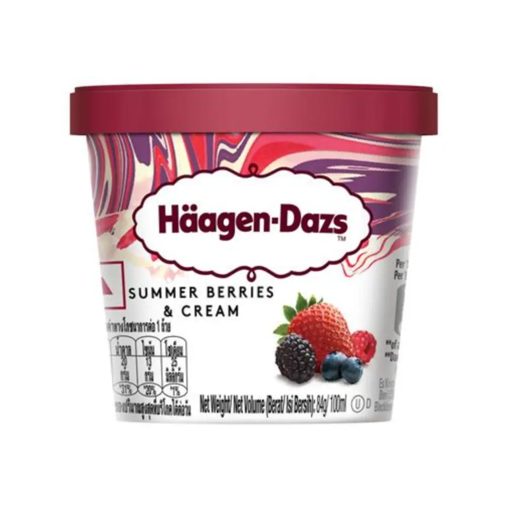 Kem Dâu Rừng & Kem, Summer Berries & Cream Ice Cream (100ml) - HAAGEN-DAZS
